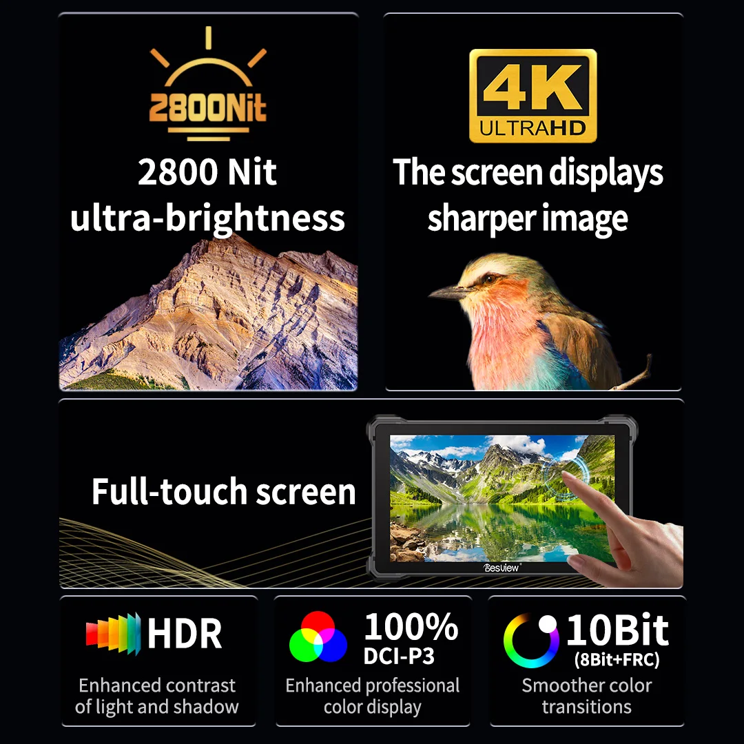 Nuovo Desview R7III 7 "2800 Nits Evidenzia Pro Interfaccia Fotocamera SLR Micro Singolo Direttore Professionale Monitor Esterno