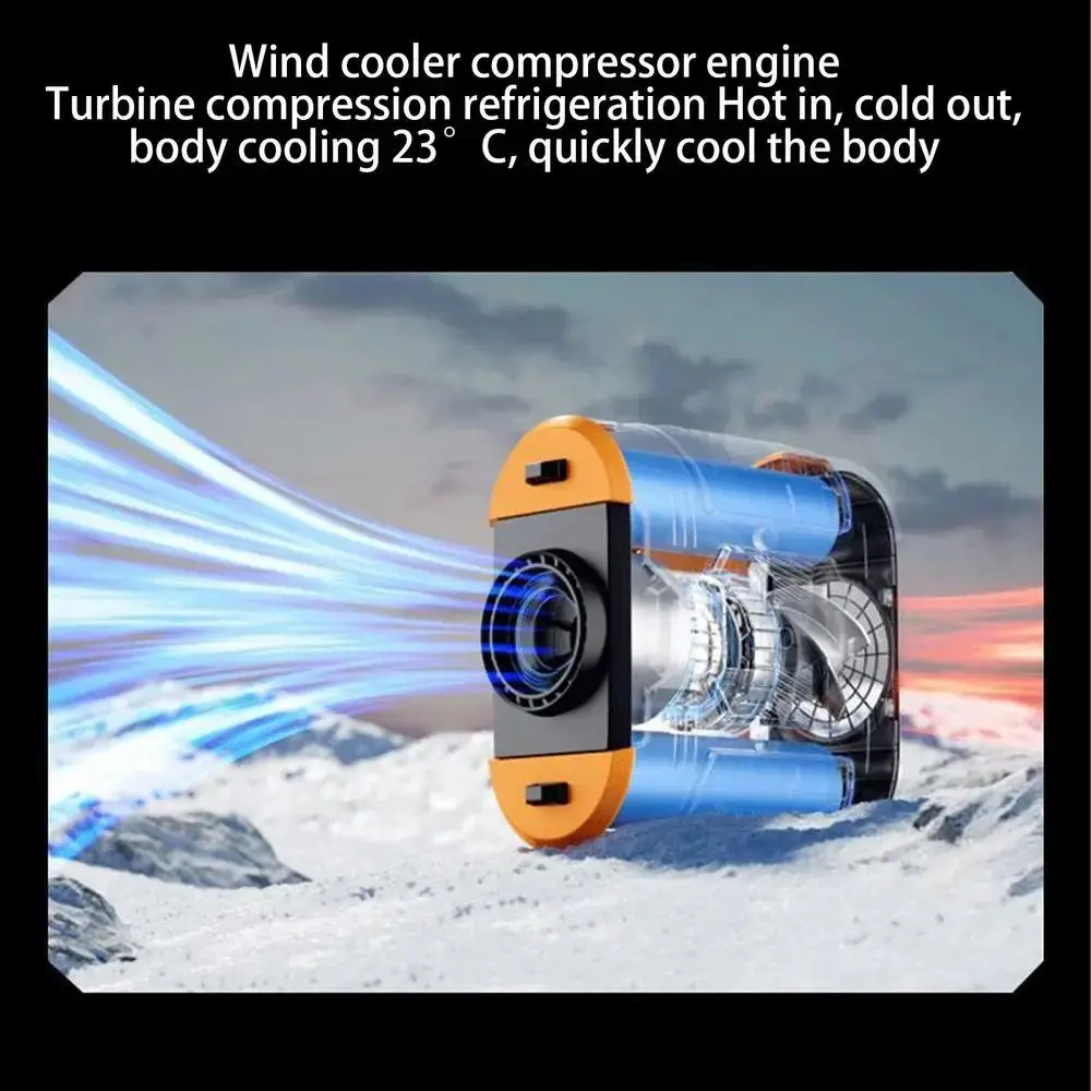 

High-Speed Waist Mounted Fan 8000mAh 100-Speed Adjustable Hanging Neck Fan Refrigeration LED Display Mini Electric Fan