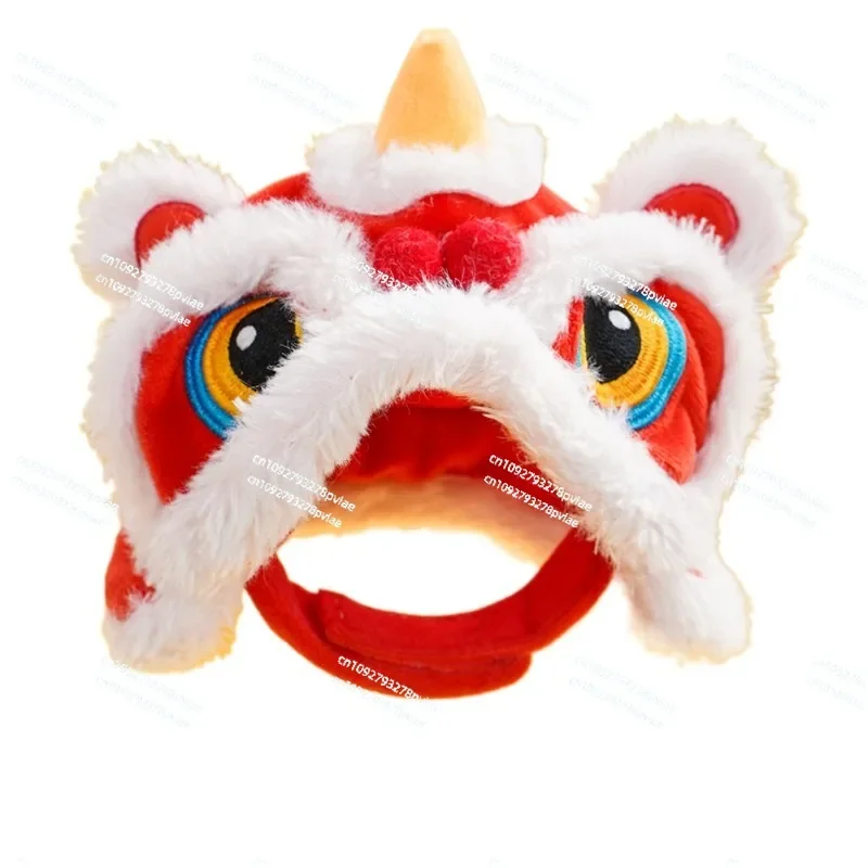 Pet hat dog cat lion dance burr hat autumn and winter warm headgear festive