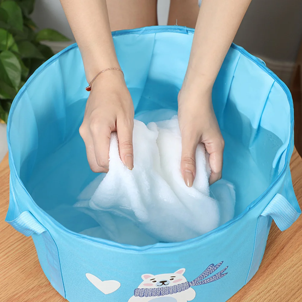 

Portable Foldable Foot Soaking Bucket Compact Camping Water Container Reinforced Handle Design Travel Gear Small Bucket