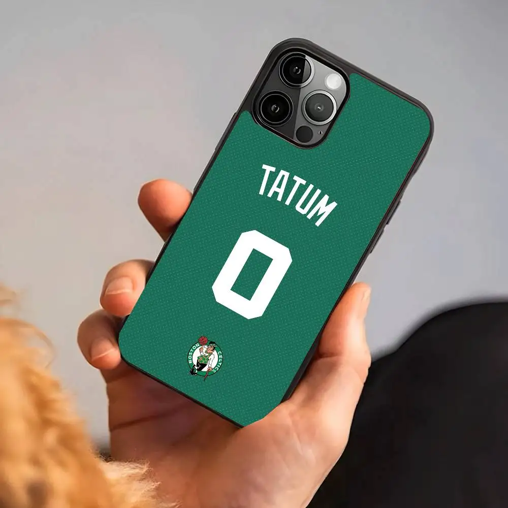 حافظة هاتف نجم كرة السلة TATUM 0 مناسبة لهاتف آيفون 17 Air 16 PRO MAX 15 14 13 12 11 غلاف صلب أسود