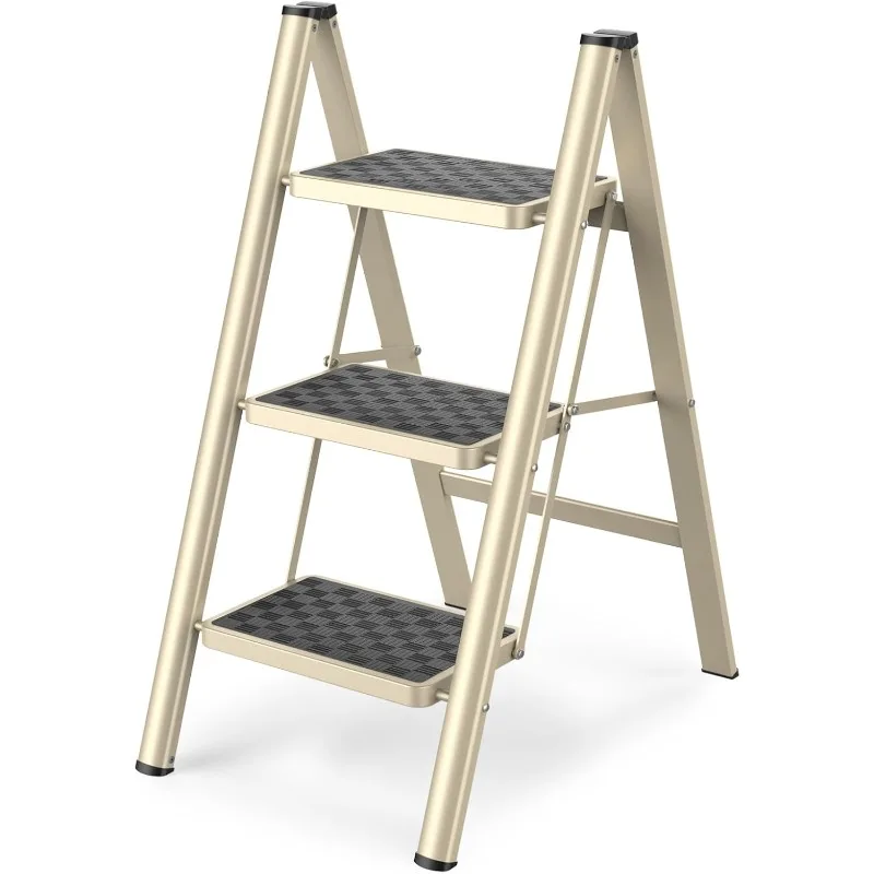 Step Ladder, Step Ladder Folding Step Stool, Portable Sturdy Steel Ladder Stool for Adults with Anti-Slip Wide Pedals Home