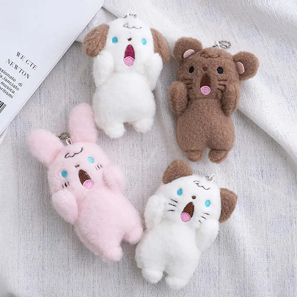 1Pc Konijn Schreeuwen Beer Kinderen Gift Schreeuwen Hond Tas Decoratie Pluche Hanger Rugzak Charms Stuff Knuffel