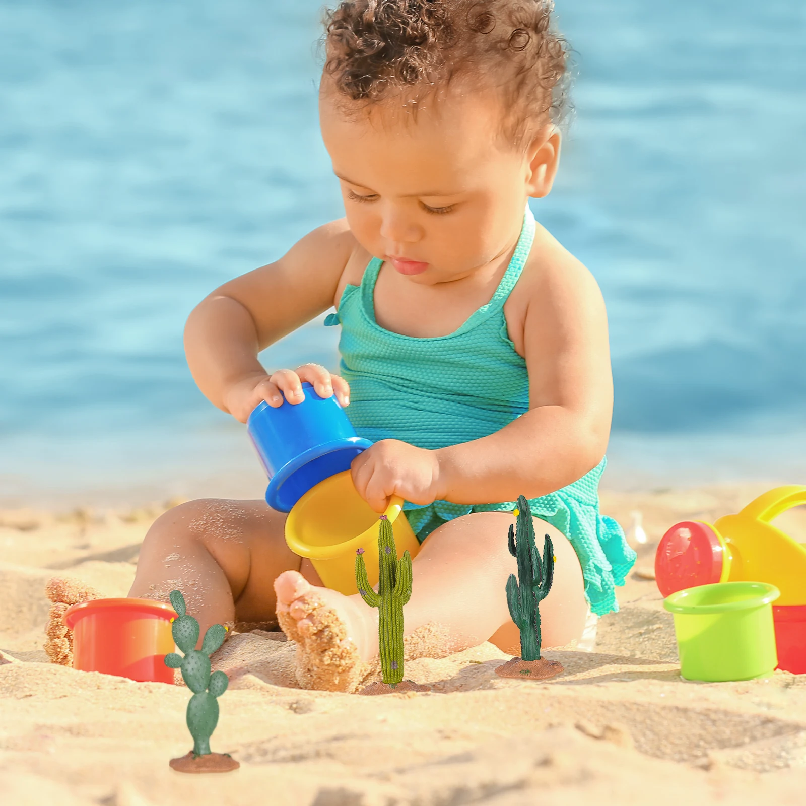 

3Pcs Mini Cactus Decoration Faux Cactus Ornament Desktop Office Home Decor Micro Landscape Miniature Plant Figurines