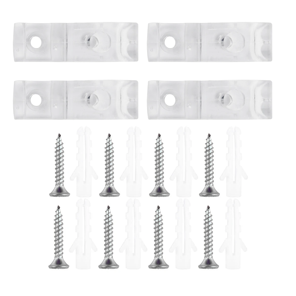 

1 set Curtain Accessories 4 Clips 8 Screws Hooks Plastic Blinds Drapery Rod Bracket Mounting Holder
