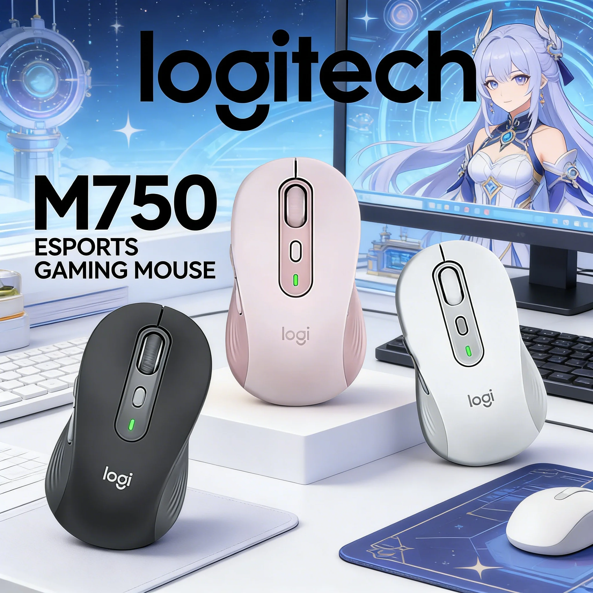 

Эргономичная бесшумная компьютерная мышь с двумя режимами подключения и настраиваемыми кнопками, идеально лежит в руке, подходит для офисного использования