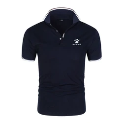 KELME-Camiseta de manga corta para hombre, polo monocromático de alta calidad, diseño de moda, cuello en V, ropa informal de verano