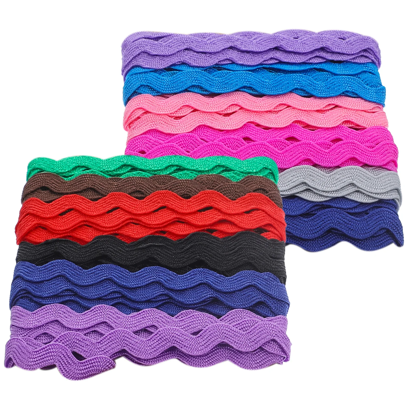 

2 Roll 8Mm S Shape Wavy Lace Ribbon 6 Yards Each Six Colors Curved Edge Fabric for Dress Blouses Bags DIY Clothing Accessories