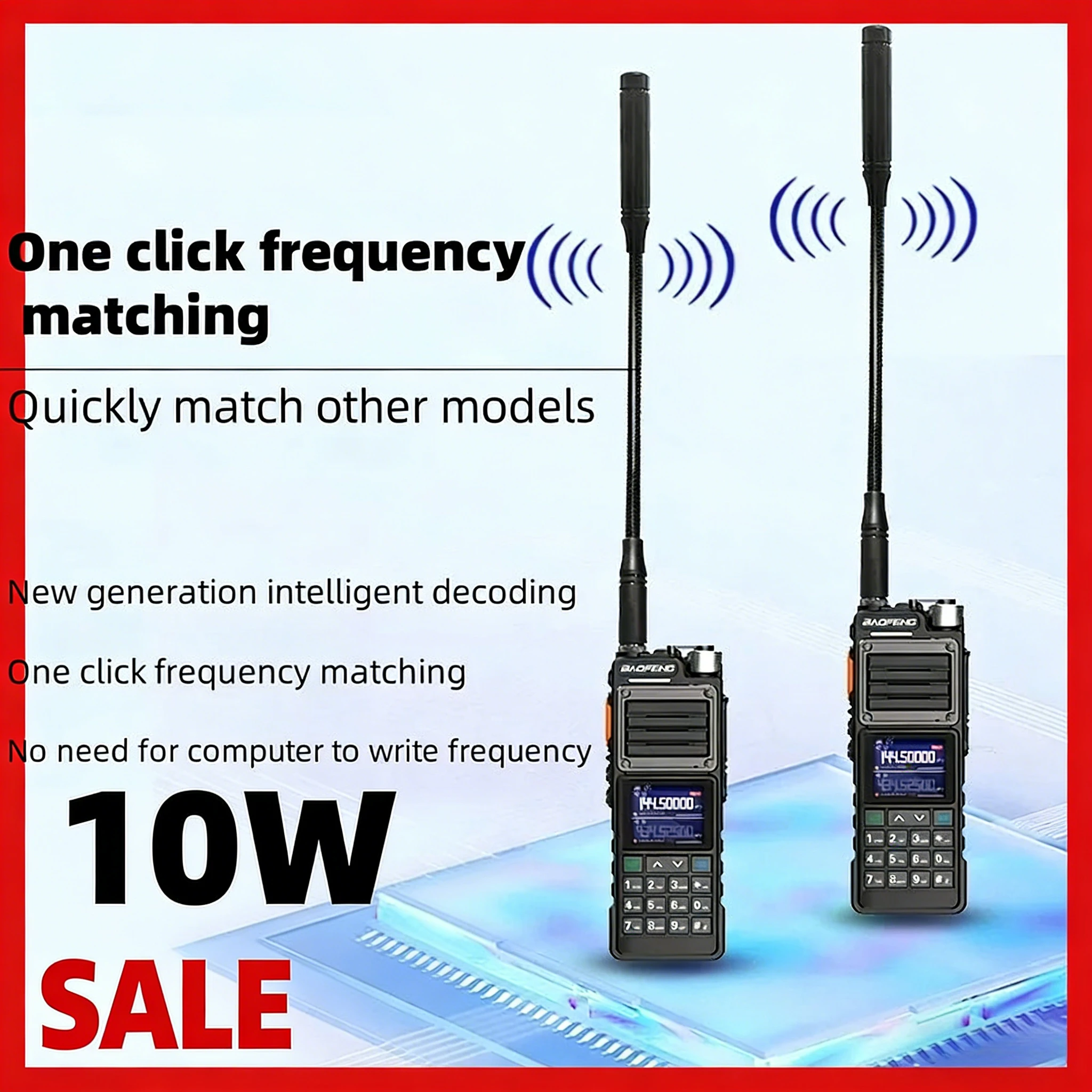 Baofeng UV-25 Tri Band Power Walkie Talkie Long Range Ham 2 Way Radio with Cable 10W 7.4V/2800mAh type-C