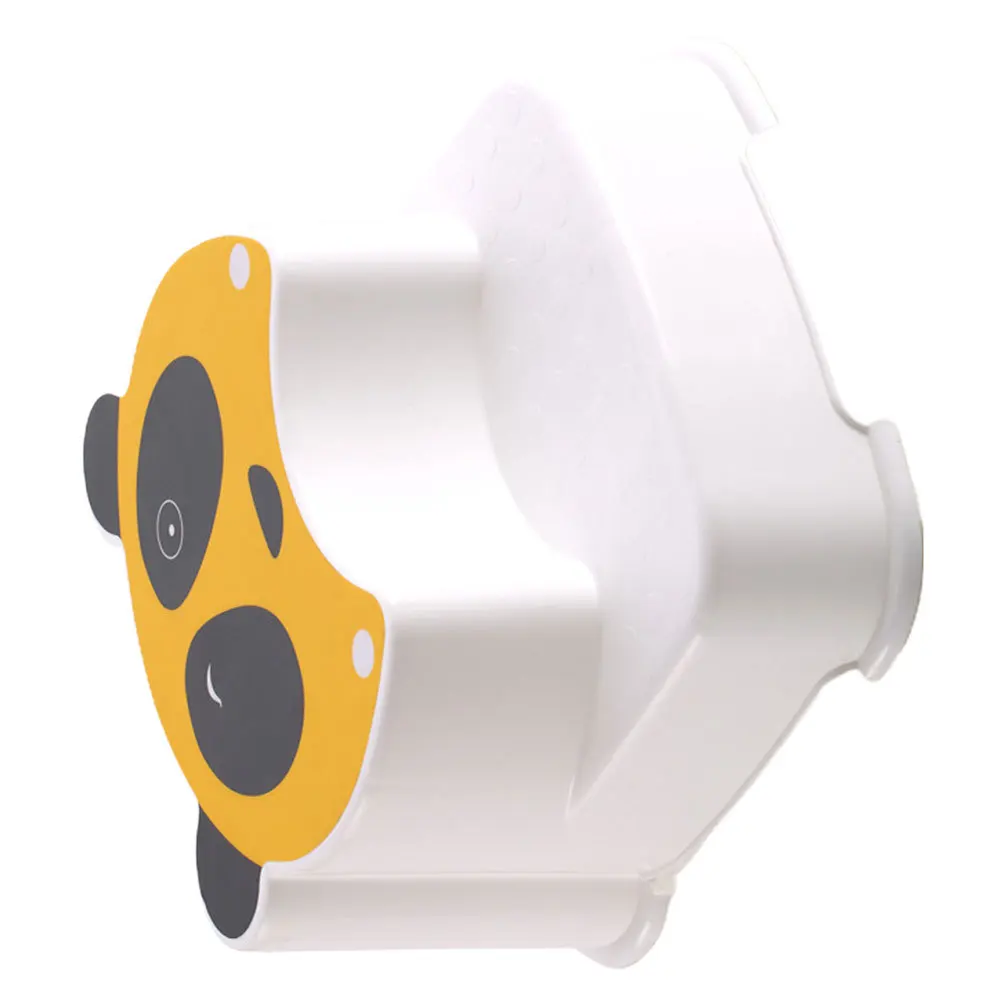 1 قطعة الأطفال المضادة للانزلاق خطوة البراز الأصفر الكرتون الباندا تصميم غسل اليد مسند القدم طبقة مزدوجة مقعد البراز للأطفال الحمام #1