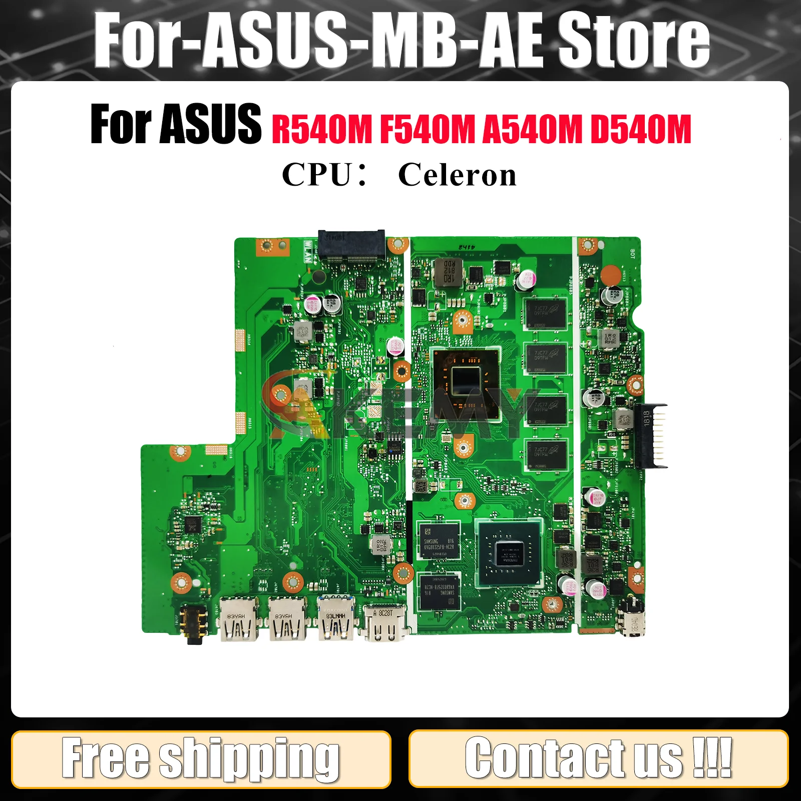 X540MB Laptop Motherboard For ASUS VivoBook X540MAS A540M F540M D540M X540M X540MB R540M X540MAR Mainboard With Celeron CPU stk