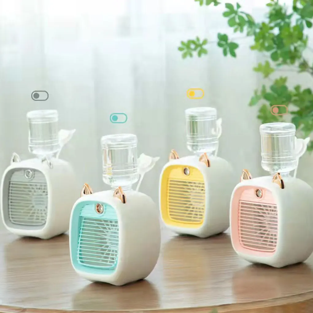 

2-в-1 3 режима Регулируемая зарядка через USB Мини-вентилятор Кемпинг Летние настольные охлаждающие вентиляторы Кулер Уличное оборудование Серый