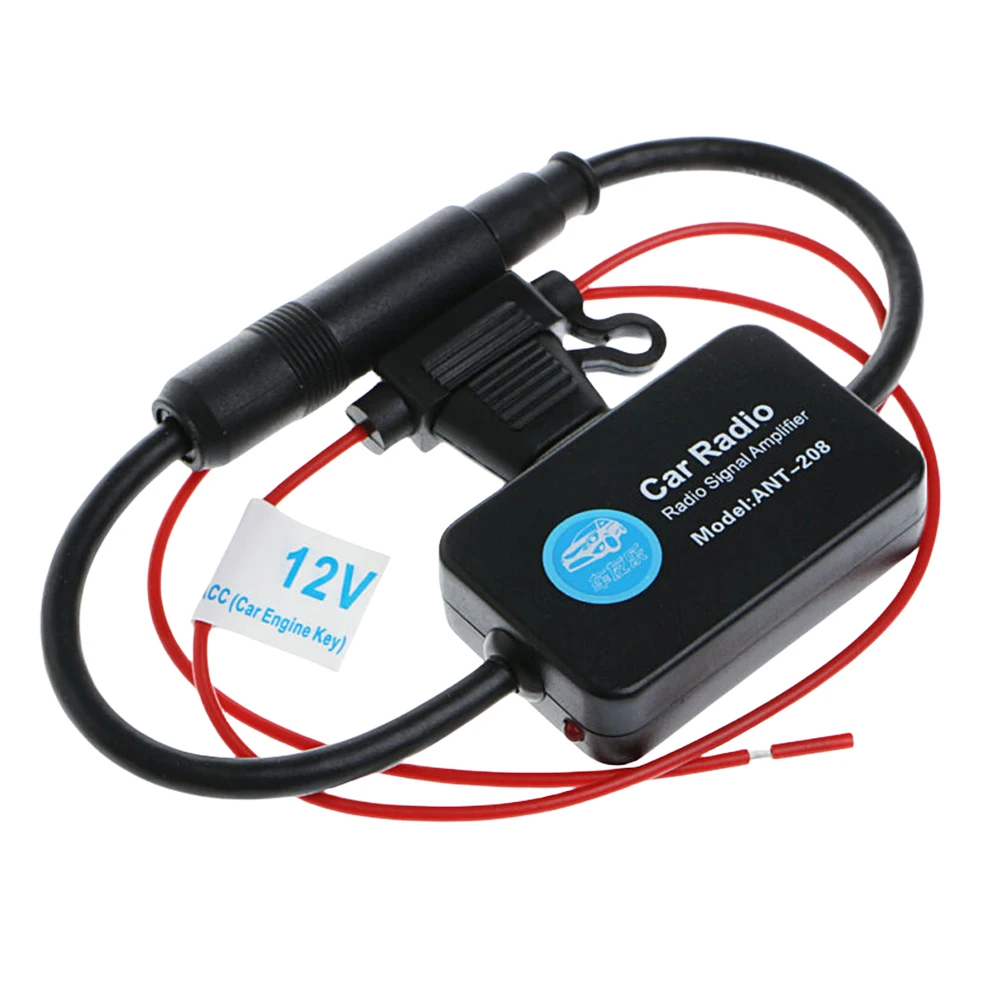 Wzmacniacz sygnału radiowego ANT-208 12V, wzmacniacz sygnału FM/AM z redukcją zakłóceń, 88-108 MHz, antena samochodowa, wzmacniacz antenowy do radia samochodowego.