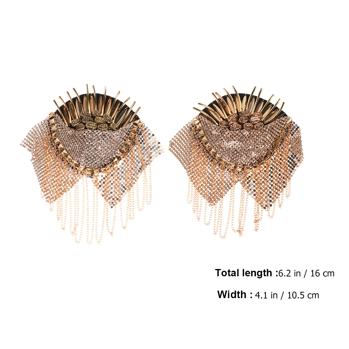 1 زوج الكتف الكتفيات شارة شرابة سلسلة تصميم برشام الكتف مجلس للرجال النساء أزياء خمر دعوى الديكور التبعي #3