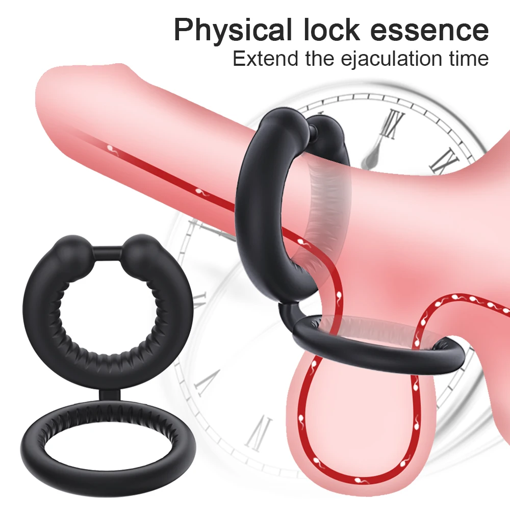 Men Cock Ring Ejaculation Delay Soft Silicone Penis Ring Sex Toy for Couples Game Male Masturbation Sex Shop