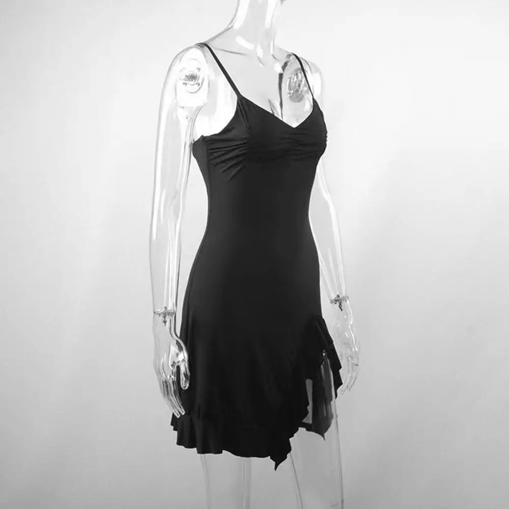 

2025 сексуальное мини-платье без рукавов с открытой спиной, женское летнее, Европа, Америка, облегающее платье на шнуровке, черное платье для уличной вечеринки и клуба