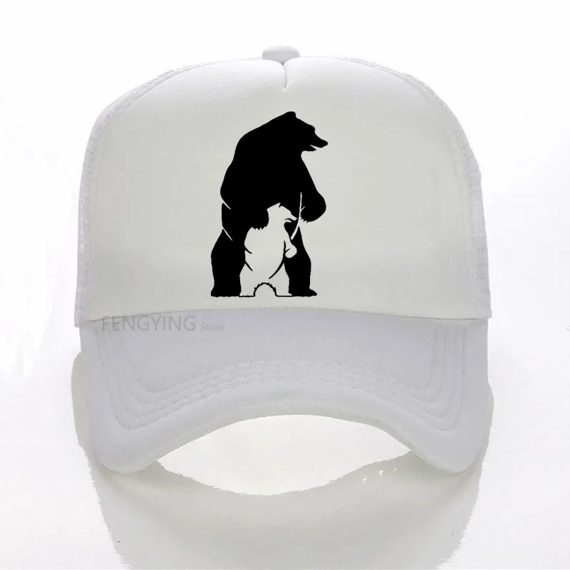 Polar Father Bear The Baby Bear Predator print baseball cap Adjustable  trucker hat summer mesh hat