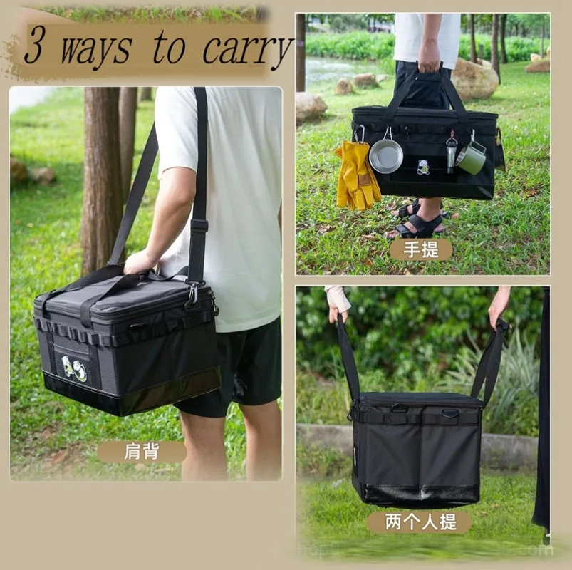 47L 32 Portable Camping Storage Bag with Handles Large Capacity Trunk Organizer Versatile for Outdoor Camping Picnic BBQ Cooking