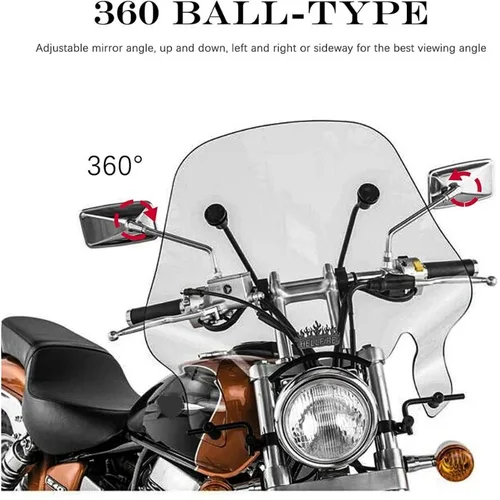 Imagen 2 del producto Espejos retrovisores cromados clásicos para motocicleta, 10MM, para Honda Rebel 250 Magna 750