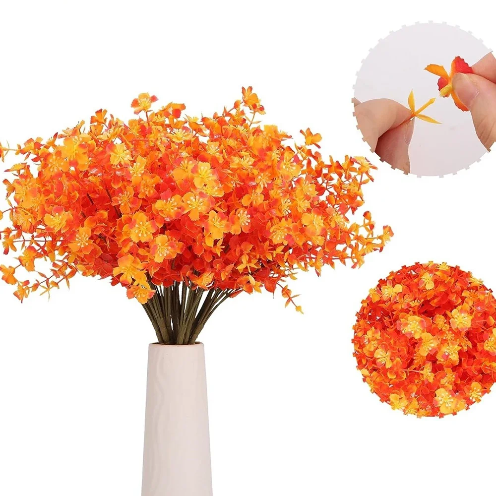 

Autumn Flowers Home Decoration Outdoor UV Resistant Fake Plastic Silk Plants Arrangement for Home Porch Window Decoration