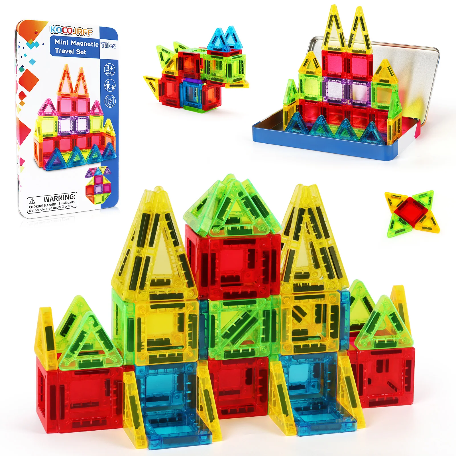 Mini Magnetic Building Blocks Toy, with Iron Box for Portable Storage, Creative Building Blocks Toy, Birthday and Holiday Gifts