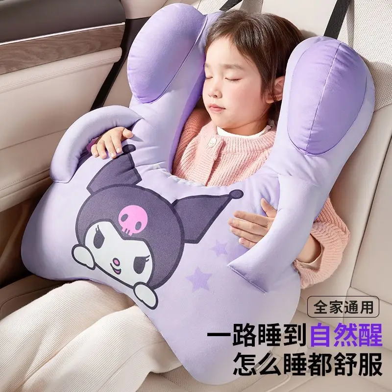 Sanrio Hello Kitty Kuromi My melody Car nap headrest pillow cute children's car seat belt shoulder pad long distance rest