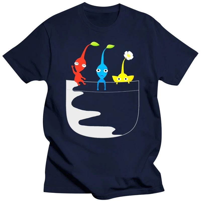 Men Short sleeve tshirt Pikmin Pocket Tee Unisex T Shirt Women t-shirt