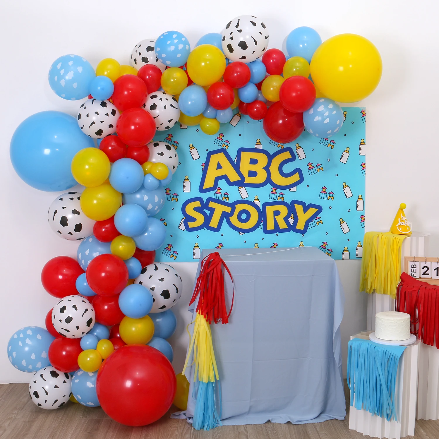 Toy Story Balloon Arch Kit Boys\' Birthday Shower Decoration Theme Cloud Cow Balloon, Birthday Party Supplies