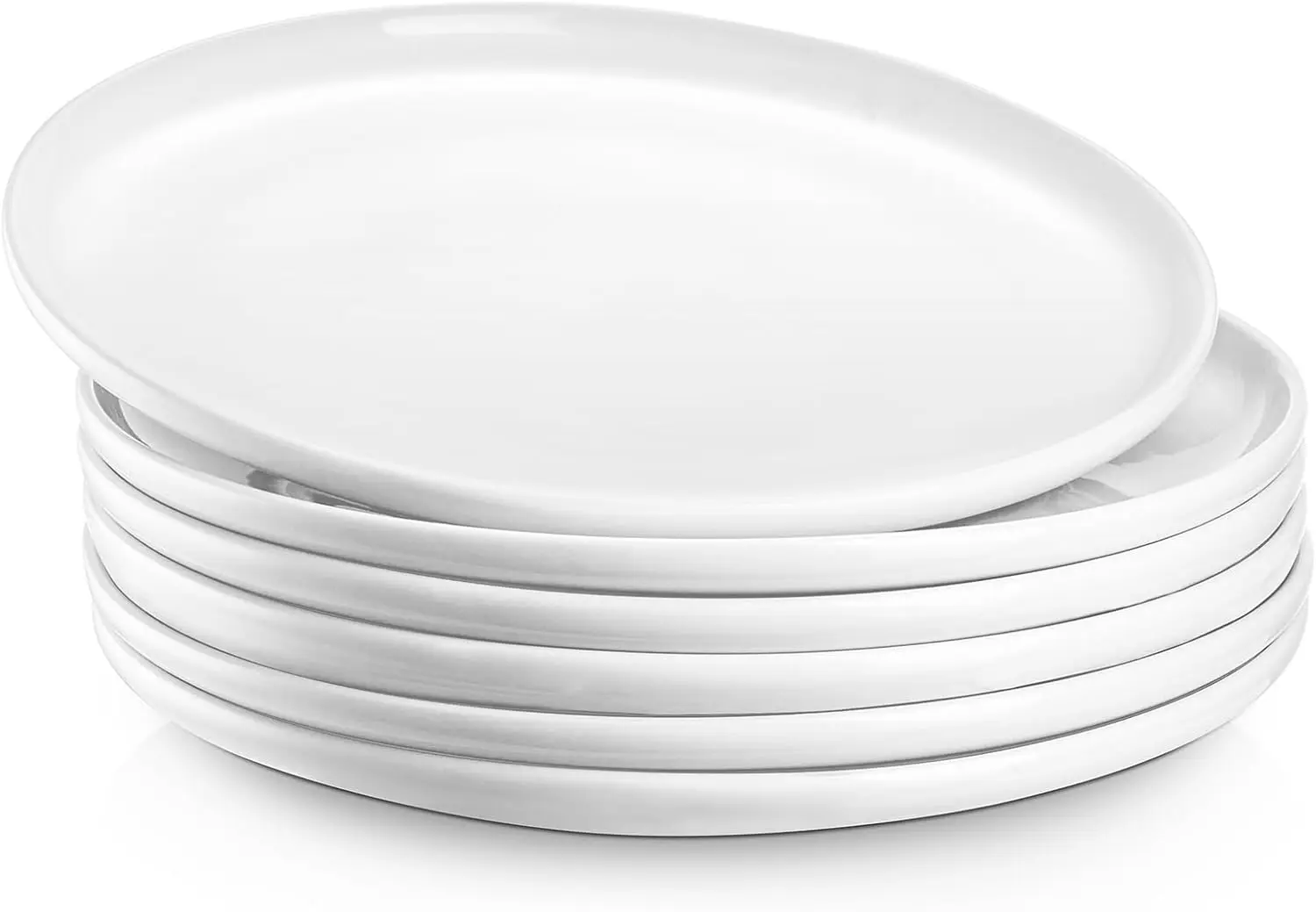 

8.5 Inch Small Dinner Plates Set of 6, Ceramic Plates for Salad Snack Dessert Appetizer, Microwave Oven Dishwasher Safe, Scratch