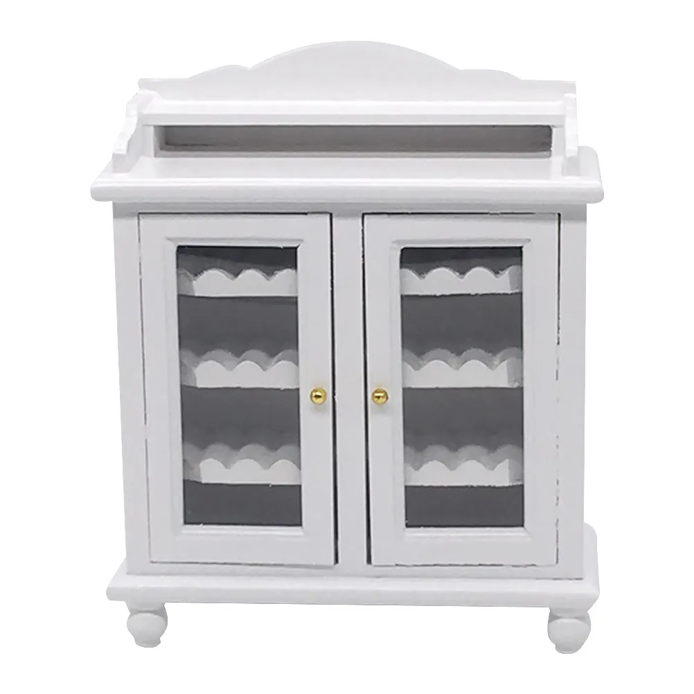 

Miniature Wine Cabinet for Dollhouse DIY Mini House Furniture Decor Wooden Craft Kit Lifelike Detail Small Home Bar Accent Tiny