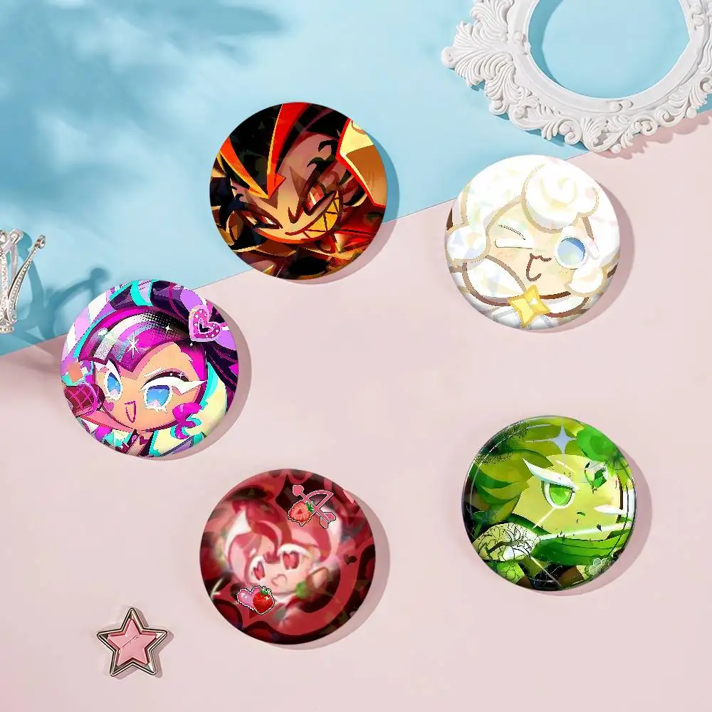 Game CRK P-pancakeS Princess Badge Set Glass Shine Brooches Lapel Backpack Costume Gifts Decoration Birthday