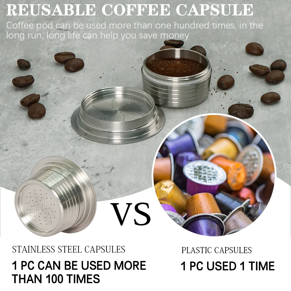 Reusable Metal Coffee Pod Refillable Stainless Steel Coffee Capsule  Durable Espresso Pod For Lavazza Blue Machine