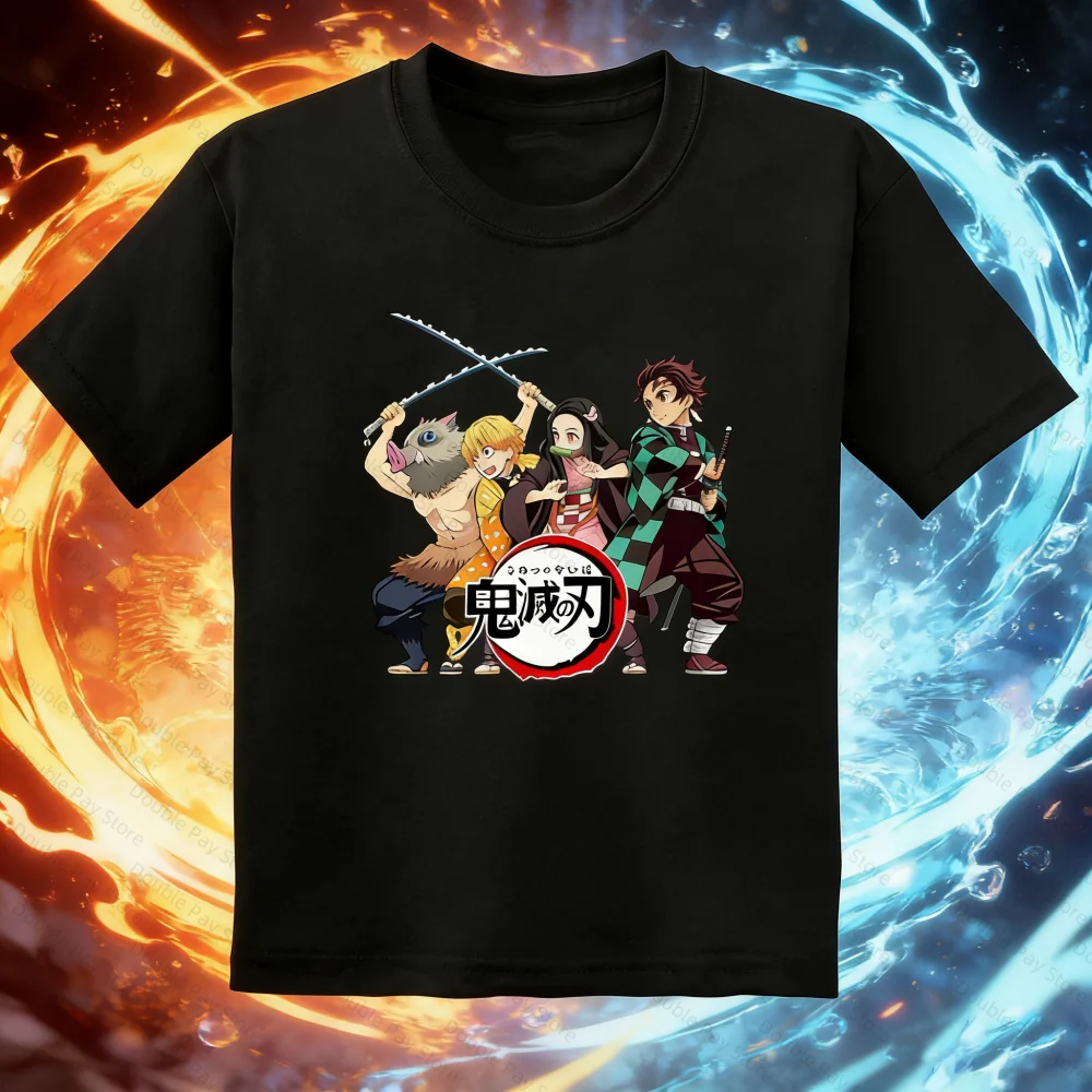 

Demon Slayer Characters Print T Shirt Men Fashion Streetwear Short Sleeve Anime Tops Kids Tshirt Women t-shirts Casual T-shirt