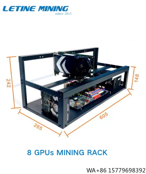 CMP 170HX  8-GPU Open Frame Mining Rack Graphics Card Support Bracket 8 Card Open Air GPU Mining Rig Frame for Crypto Mining