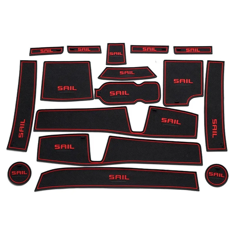 For 2015-2018 Chevrolet Sail 3 3D Rubber Mat Door Slot Pad Cup Cushion Groove Mat Lnterior Anti Slip Mat  Car Accessories