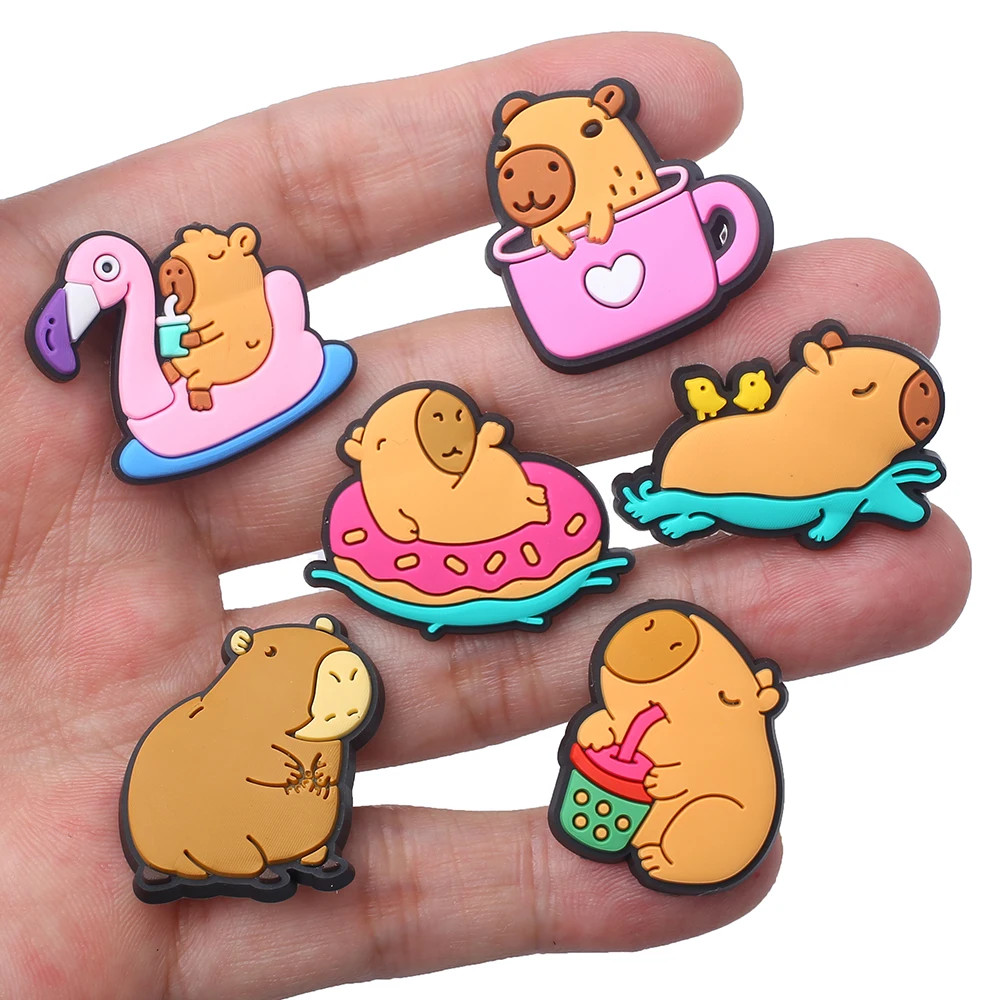 1pcs Cute Capybara Animal Series Shoe Charms Accessories Shoe Decorations Fit Wristband Classic Clog Charms Party Present