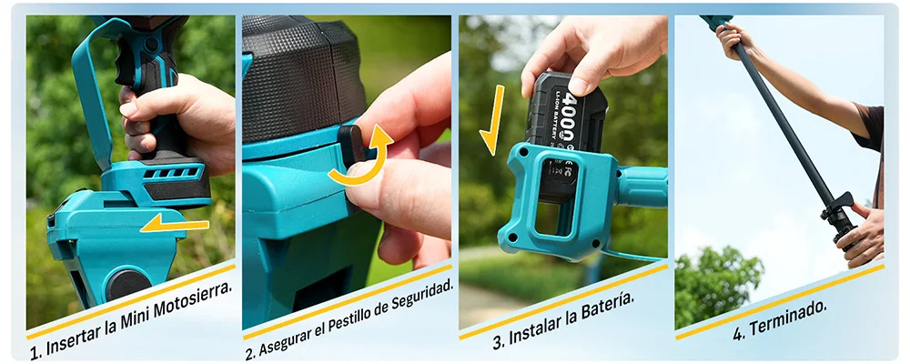 Seesii 6-in-1 Kettensäge mit Teleskopstange, elektrischer Heckenschneider, Strauchschere, Gartenwerkzeug für Makita 18V Akku – Detail 8