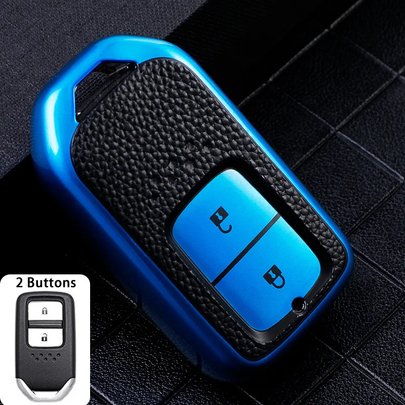 Leather Car Remote Key Case Cover Shell For Honda CRV CR-V Fit Civic Accord HR-V HRV City Odyssey XR-V Protector Holder Keyless