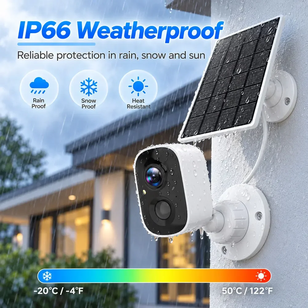 5MP Solar-WLAN-Sicherheitskamera-Set, kabellose Außenkameras, 4-Kanal-Touchscreen-NVR-Recorder, PIR-Bewegungserkennung, Zwei-Wege-Audio, IP66 wasserdicht, EseeCloud-Fernzugriff per App,