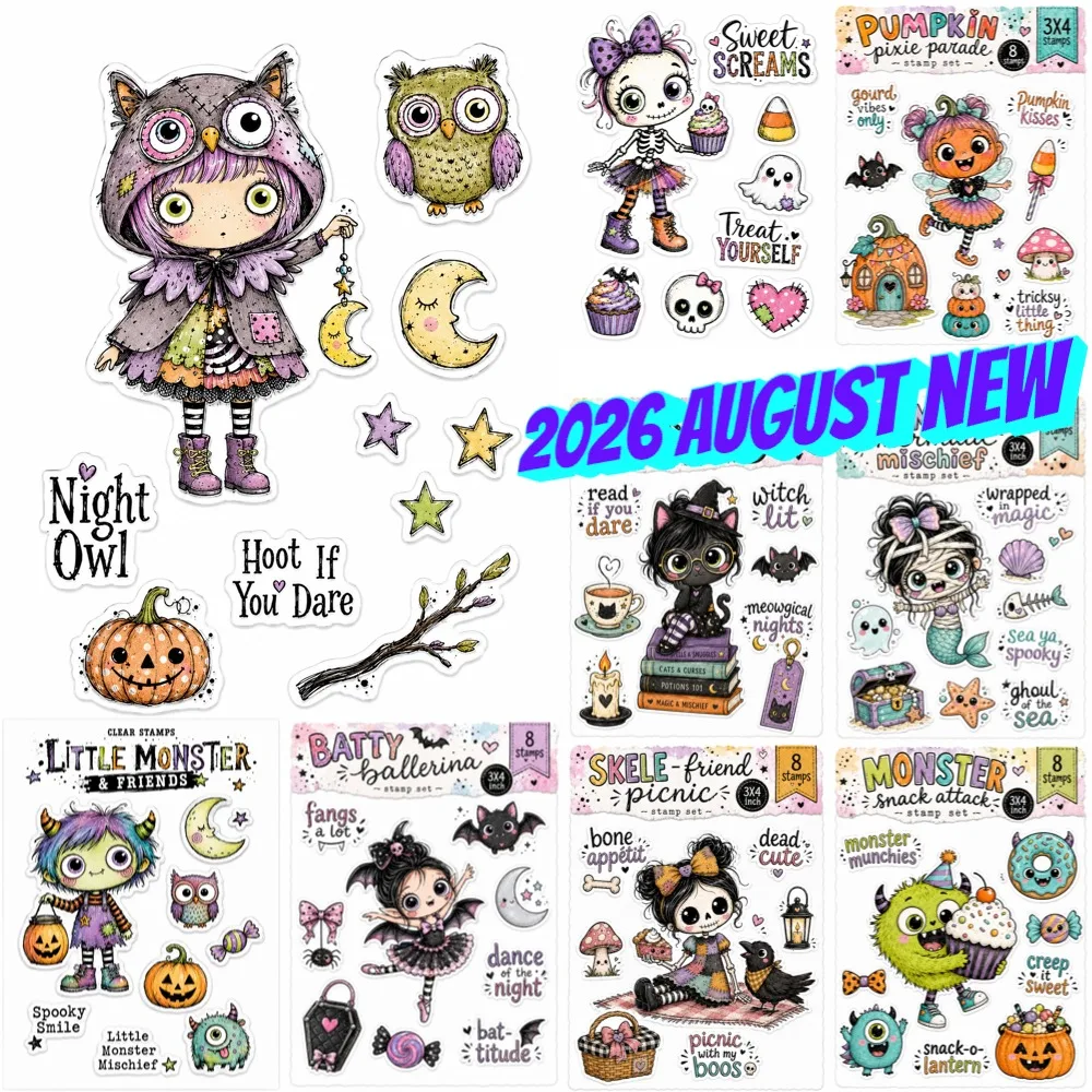 2026 New Halloween Moon Stamps Scrapbook Diary Decoration Stencil Embossing Template DIY Greeting Card Handmade