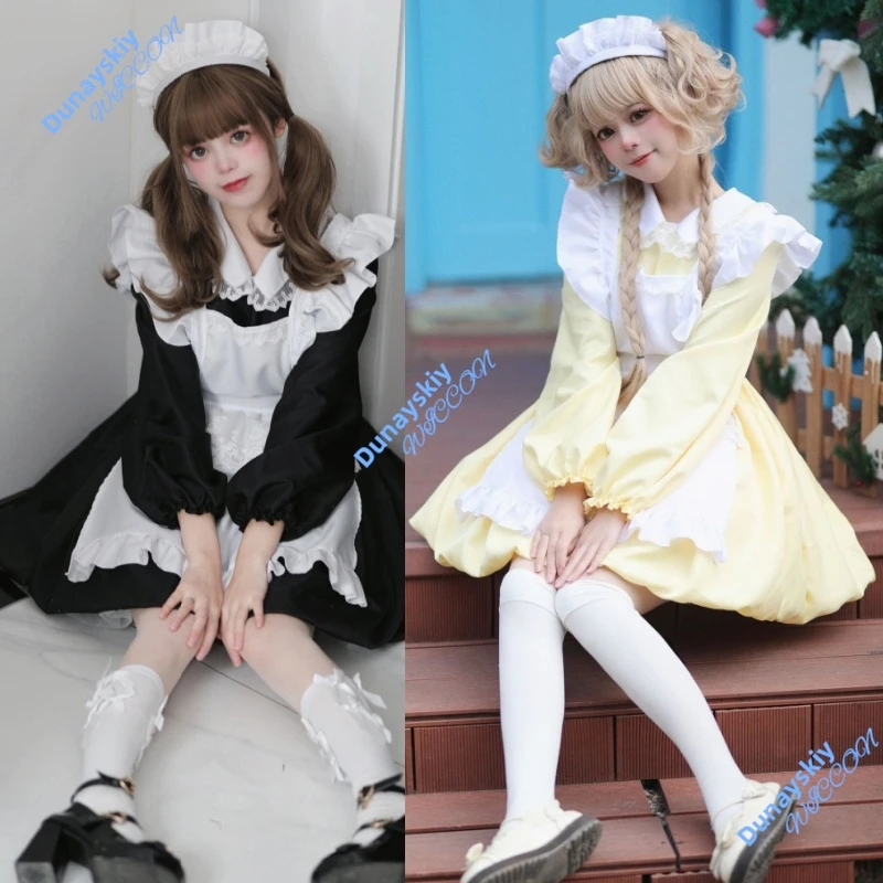 

Women Red Christmas Maid Costume Lolita Servant Cosplay Uniform Adult Fantasia Party Clothing for Cosplayers