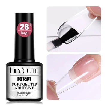 LILYCUTE-pegamento adhesivo de punta de Gel suave, 7ML, para puntas postizas, extensión de prensa en uñas, arte de uñas, esmalte de uñas de Gel UV de larga duración