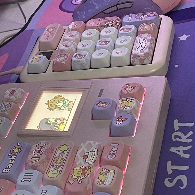 Card Captor Sakura Theme Keycap Set Pbt Keycaps 142 Key Custom Cute Anime Keyboard Cap  Profile Key Cap Keyboard