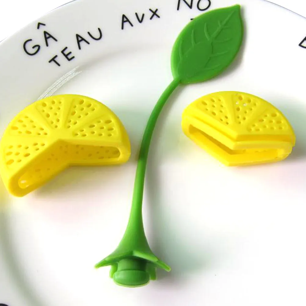 6Pcs Lemon Shape Tea Infuser Silicone Filter High Quality Food Grade Non Stick Floating Loose Leaf Tea Steeper Strainer for Cup