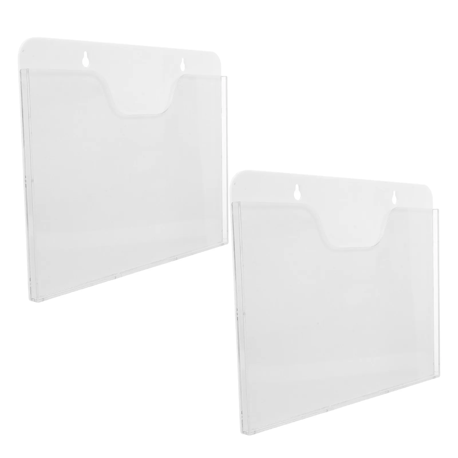 2pcs-wall-mounted-file-organizer-clear-acrylic-magazine-literature-holder-horizontal-brochure-document-rack-office-retail