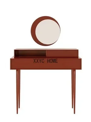 

Простой классический красный туалетный столик на заказ, столик для макияжа для спальни, ящик для хранения, туалетный столик из цельного дерева, светлый, роскошный, элегантный
