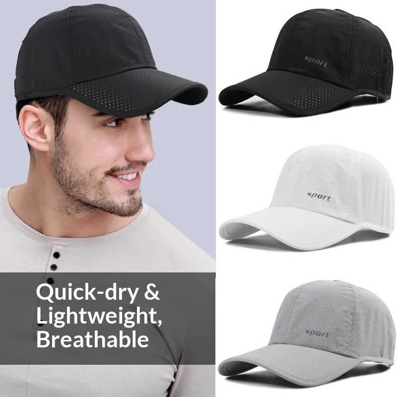 1pc Ventilate Versatile Perforated Mesh Baseball Hat for Women Men Reflective Band Quick Drying Visor for Outdoor Daliy Wear