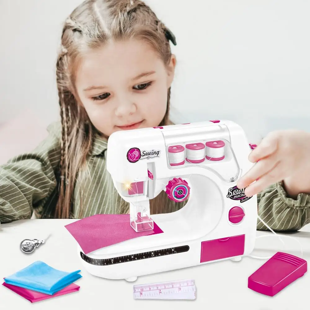 Portable Sewing Machine Travel Beginner Sewing Machines Portable Battery Powered Sewing Machine Pretend Play Arts For Kids