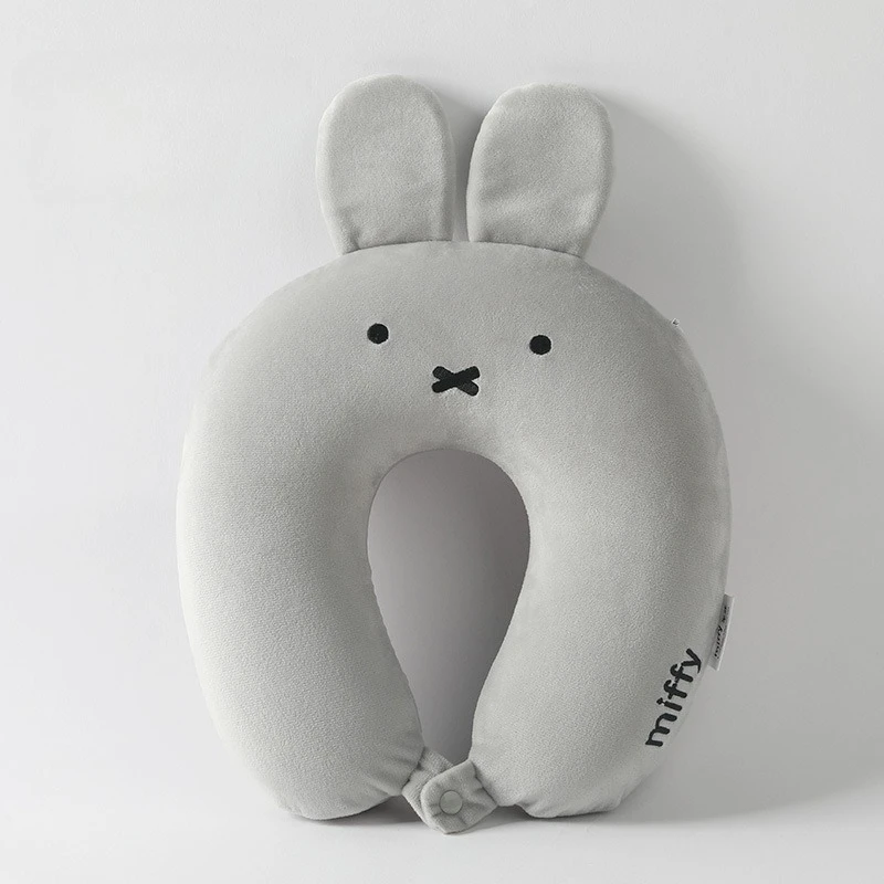 Cute Hot Anime Miffy Rabbit Ears Cartoon Memory Cotton Neck Pillow Four Hump Neck Pillow Comfort U-pillow Travel Car Plane Miffy view 5