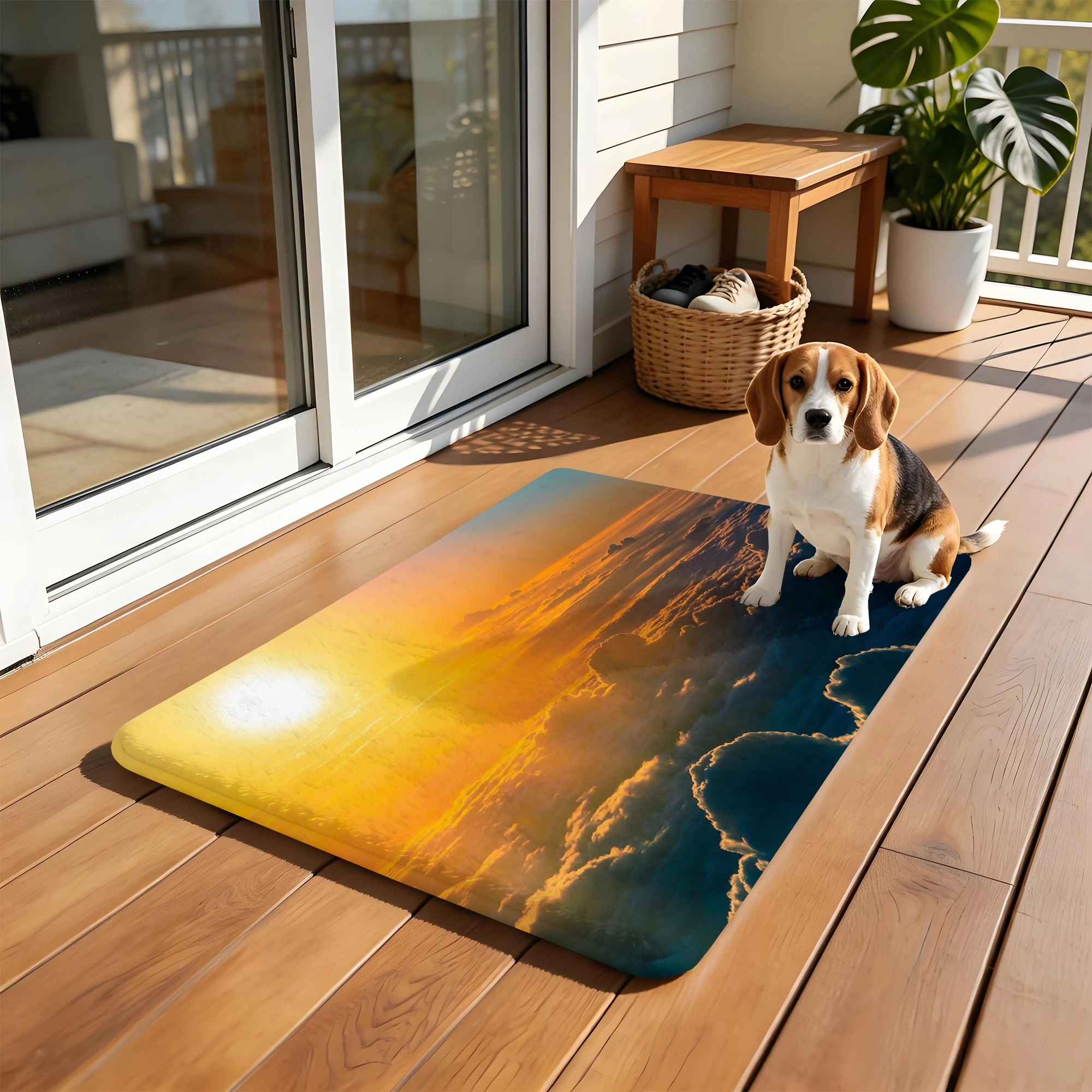 Sky Sunrise Scenic Bath Mat Water Absorbent Quick Dry Anti-Slip Shower Rug Floor Carpet for Bathroom Home Decor